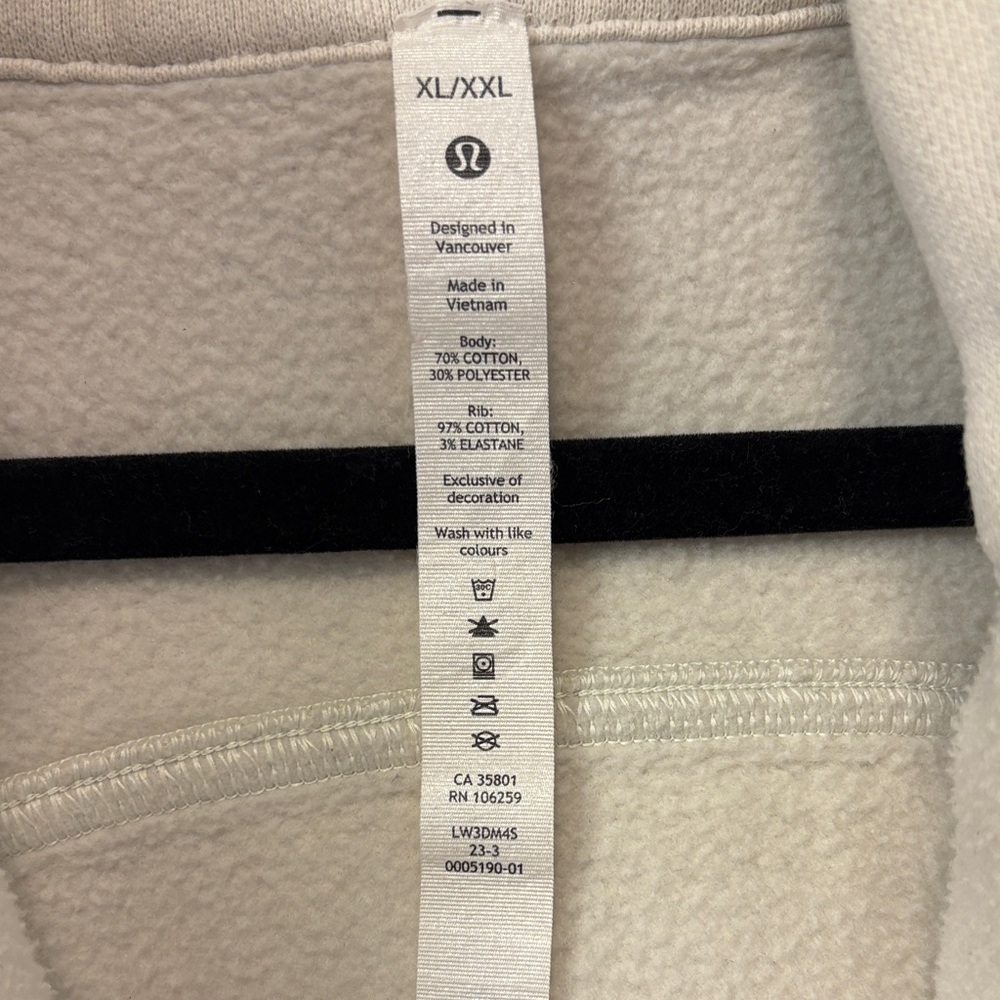 Lululemon Scuba Oversized Half Zip Hoodie ~ XL/XXL ~ Natural Ivory / Bone - Picture 5 of 12